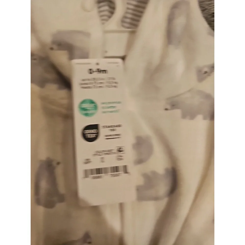 Carter's Baby Bathrobe White Bear Print Size‎ 0-9M- Great Cond.